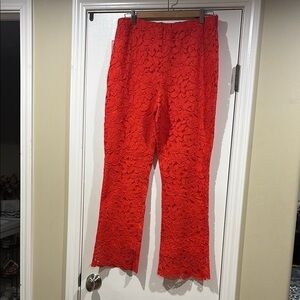 Elegant Red Lace Women's Pants
